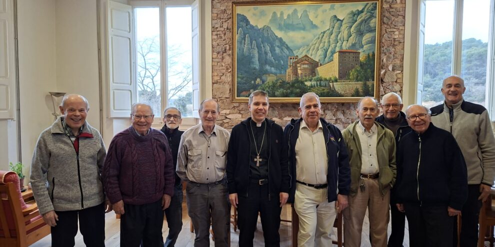 La comunidad de hermanos maristas en Les Avellanes recibe la visita del obispo Josep-Lluís