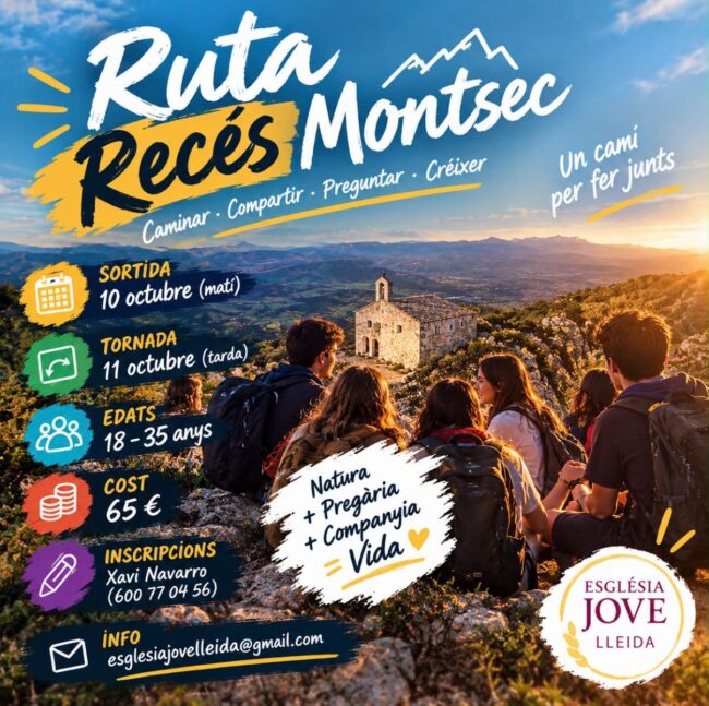 L’Església Jove de Lleida organitza una ruta pel Cister per a joves de 18 a 35 anys